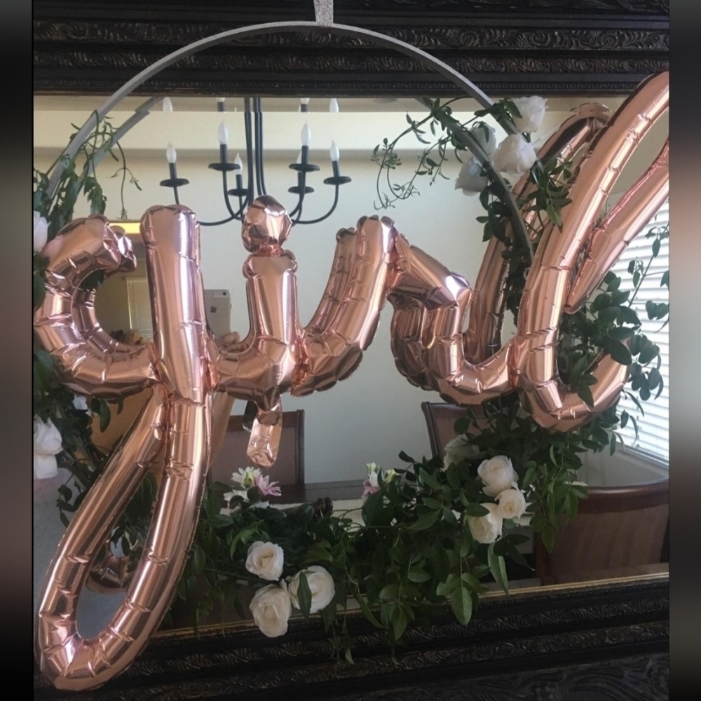 3 x "Girl" Script Foil Balloon Banner